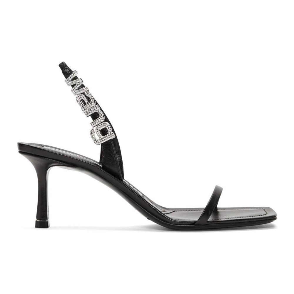 Alexander Wang Ivy Crystal Capretto Black Sandal Size: 37.5